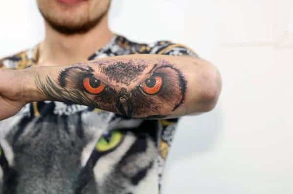 40 Owl Forearm Tattoo Designs For Men - Feathered Ink Ideas