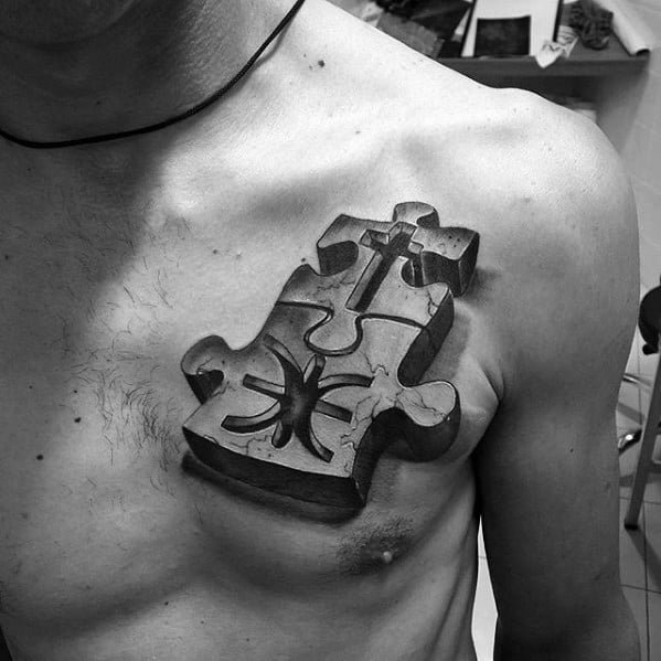 50 Small Chest Tattoos For Guys - Masculine Ink Design Ideas