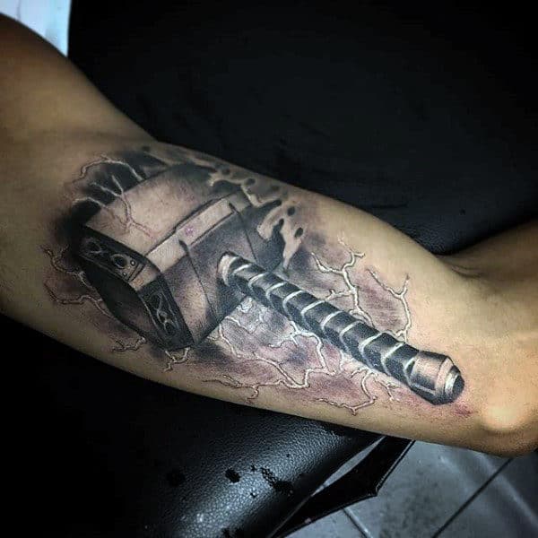 50 Hammer Tattoo Designs For Men Manly Tool Ink Ideas