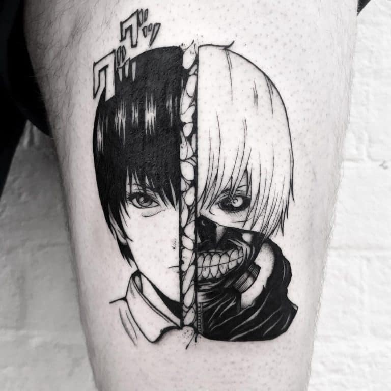 Tokyo Ghoul Tattoo Ideas Symbolizing Inner Struggle And Identity