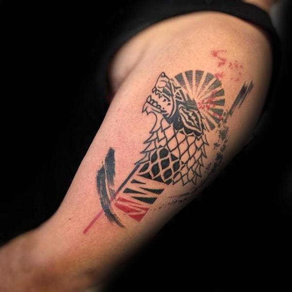Abstract Upper Arm Game Of Thrones Tattoos Guys