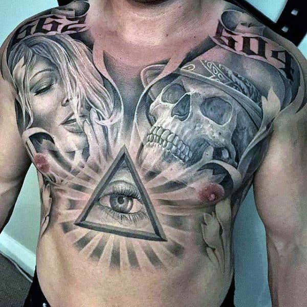 90 Black Ink Tattoo Designs For Men - Dark Ink Ideas