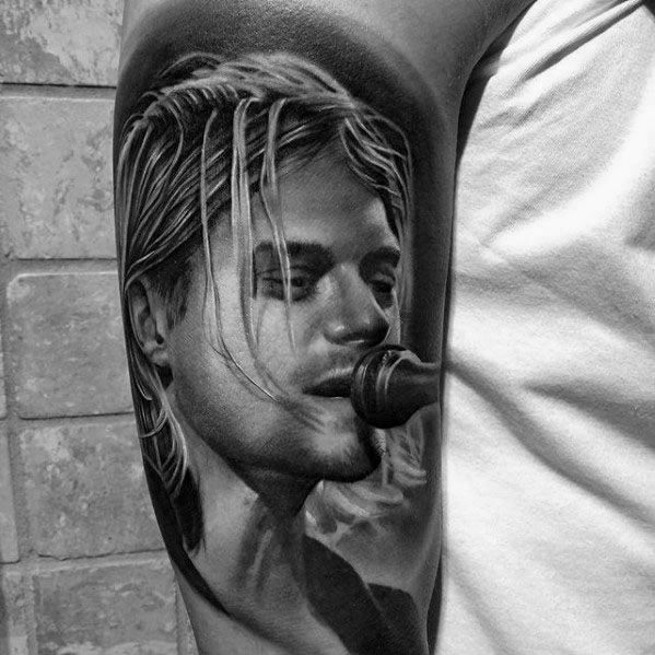 Amazing Mens Realistic 3d Nirvana Tattoo Designs