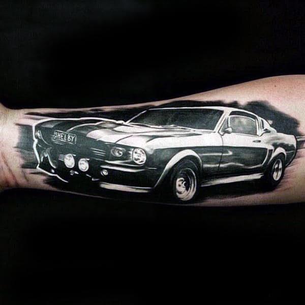 40 Mustang Tattoo Designs For Men - Sports Car Ink Ideas