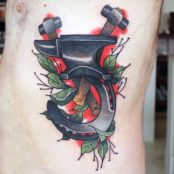 60 Anvil Tattoo Designs For Men - Iron Block Ink Ideas
