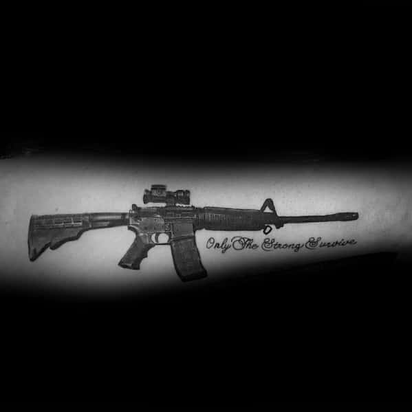 75 Ar 15 Tattoo Ideas For Men Rifle Designs