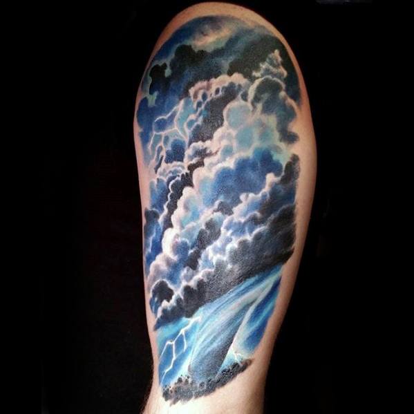 60 Thunderstorm Tattoo Designs For Men Weather Ink Ideas