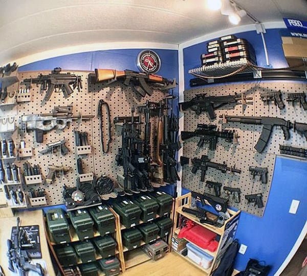 Awesome Arms Cache Gun Room With Blue Walls