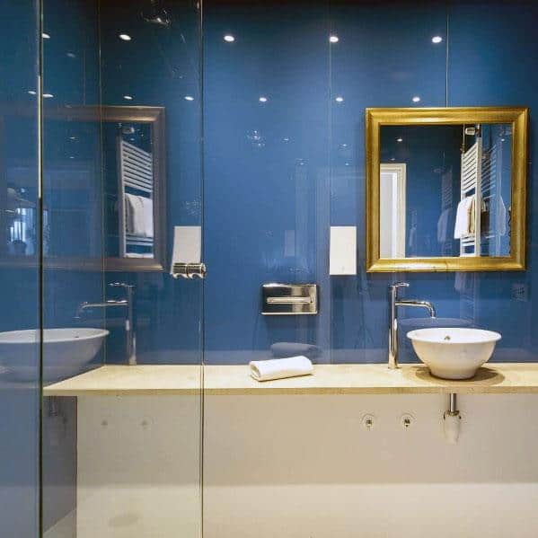 Awesome Blue Bathroom Ideas Glossy Acrylic Panels