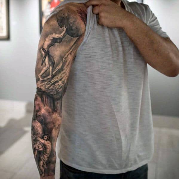 30 Sisyphus Tattoo Designs For Men - Greek Mythology Ink Ideas