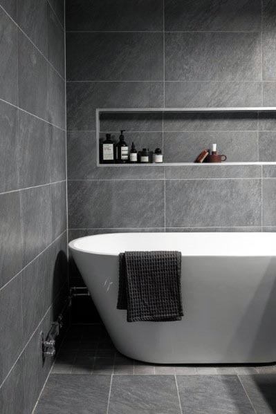 top 60 best grey bathroom ideas - interior design inspiration