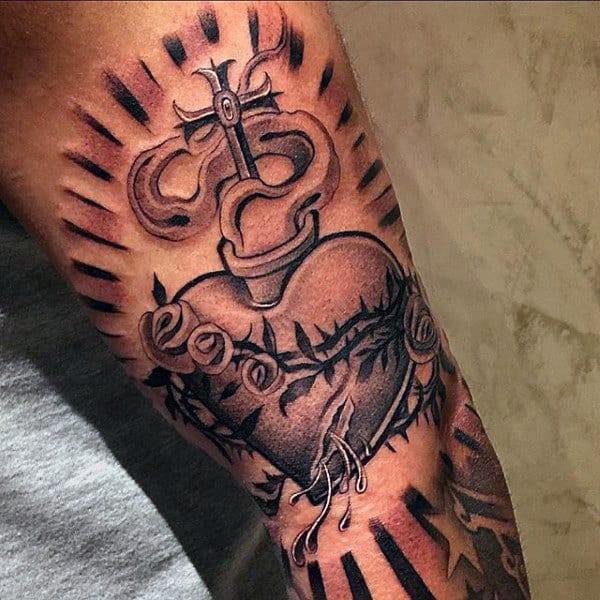 100 Sacred Heart Tattoo Designs For Men Religious Ink Ideas