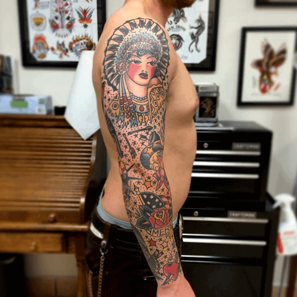 Awesome Mens Traditional Sleeve Tattoo Design Ideas