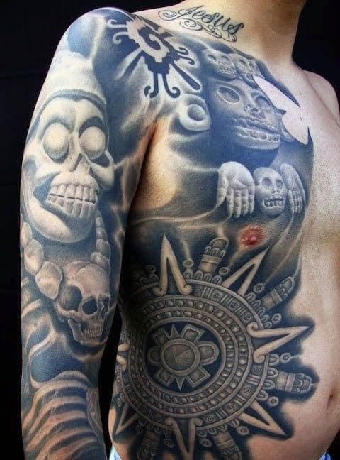 80 Aztec Tattoos For Men - Ancient Tribal And Warrior Designs