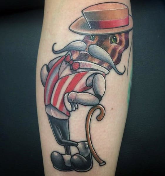 Image result for bacon with top hat tattoo