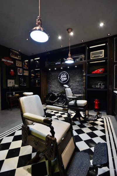 barber barbershop interior decor salon nextluxury haircut hair shops layout modern beauty manly visit interieur studio