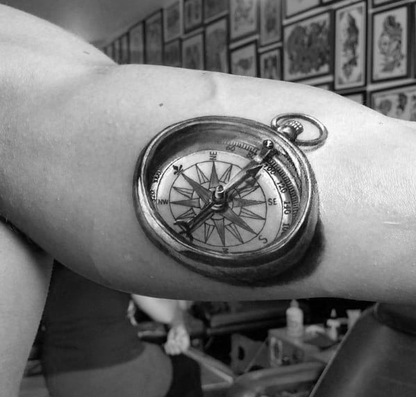 50 Small Compass Tattoos For Men - Navigation Ink Design Ideas