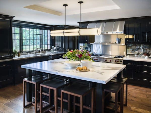 Top 50 Best Black Kitchen Cabinet Ideas - Dark Cabinetry Designs