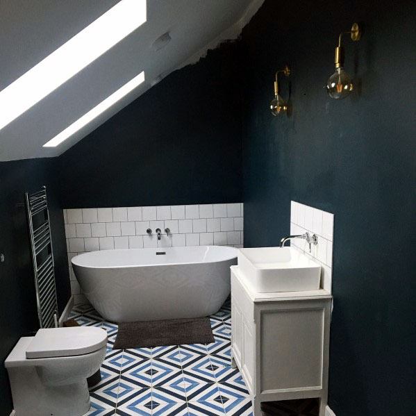 Blue Painted Walls Bathroom Home Ideas