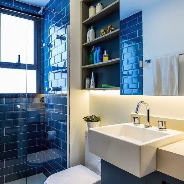 Blue Subway Tile Bathroom Inspiration