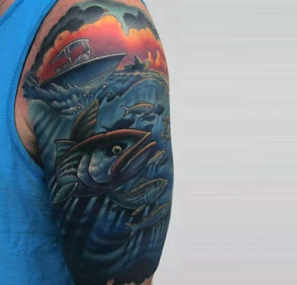 75 Bass Tattoo Designs For Men - Sea-Fairing Ink Ideas