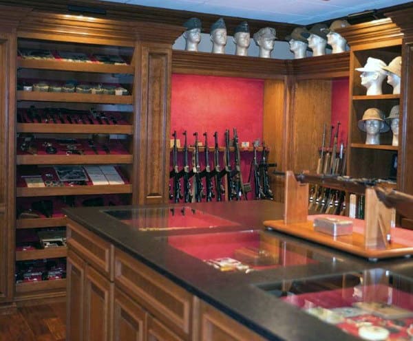 Brown Wood Cabinetry Custom Gun Room