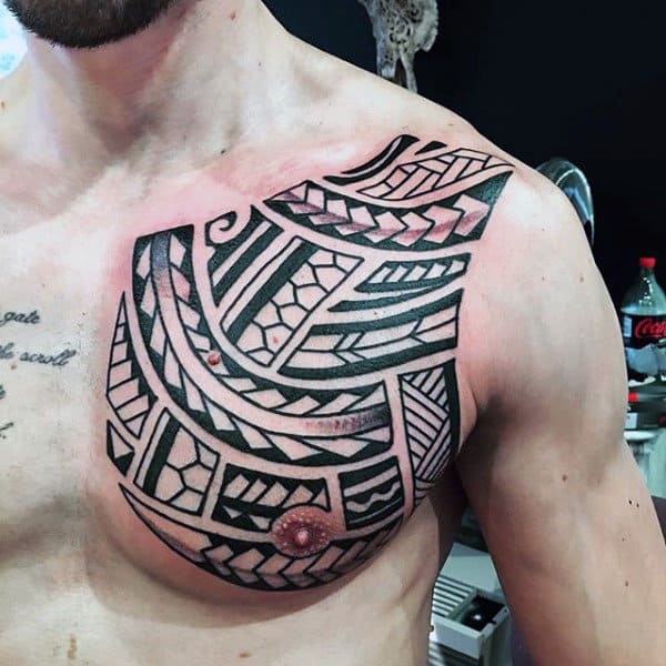 40+ Most Popular Simple Tribal Chest Tattoo Designs - Align Boutique