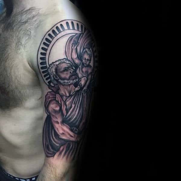 40 St Christopher Tattoo Designs For Men - Manly Ink Ideas