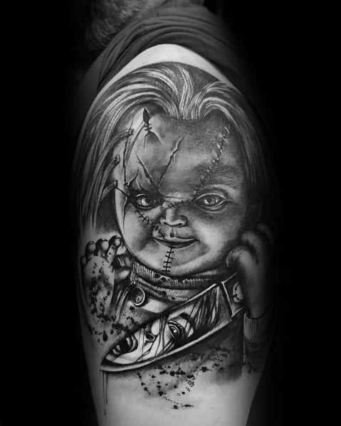 80 Chucky Tattoo Ideas For Men Horror Movie Designs.