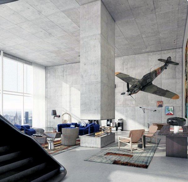 Concrete Ultimate Bachelor Pad Designs