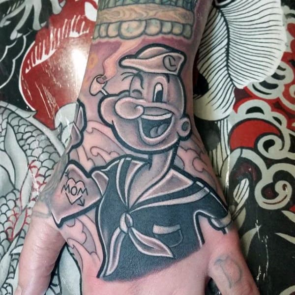 70 Popeye Tattoo Designs For Men Spinach And Sailor Ideas