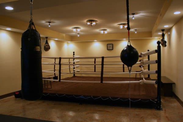 Cool Boxing Ring In Private Home Gym