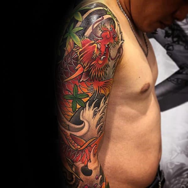 50 Koi Dragon Tattoo Designs For Men Japanese Fish Ink Ideas