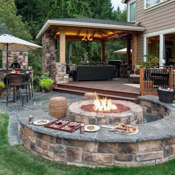 Top 60 Best Outdoor Fire Pit Seating Ideas - Backyard Designs