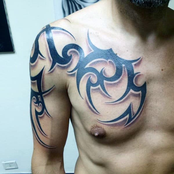Tribal Chest Tattoo Designs, 50 Awesome 3D Chest Tattoo Designs Gravetics Making a tattoo is