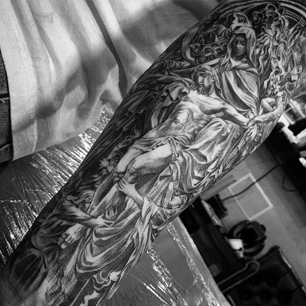 50 Jesus Sleeve Tattoo Designs For Men - Religious Ink Ideas