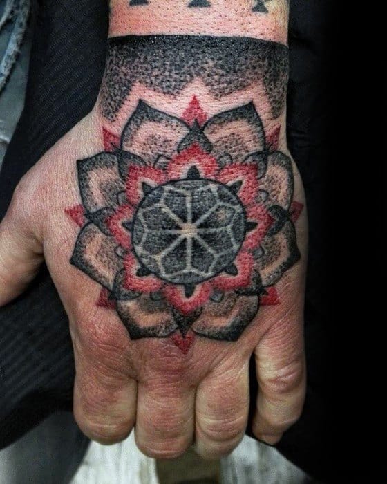 40 Geometric Hand Tattoos For Men - Pattern Design Ideas