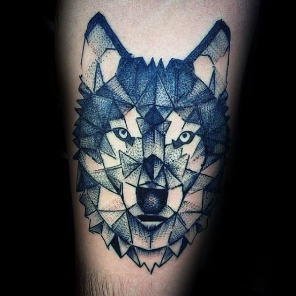 90 Geometric Wolf Tattoo Designs For Men - Manly Ink Ideas