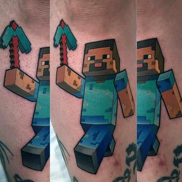 30 Minecraft Tattoo Designs For Men Sandbox Video Game Ideas