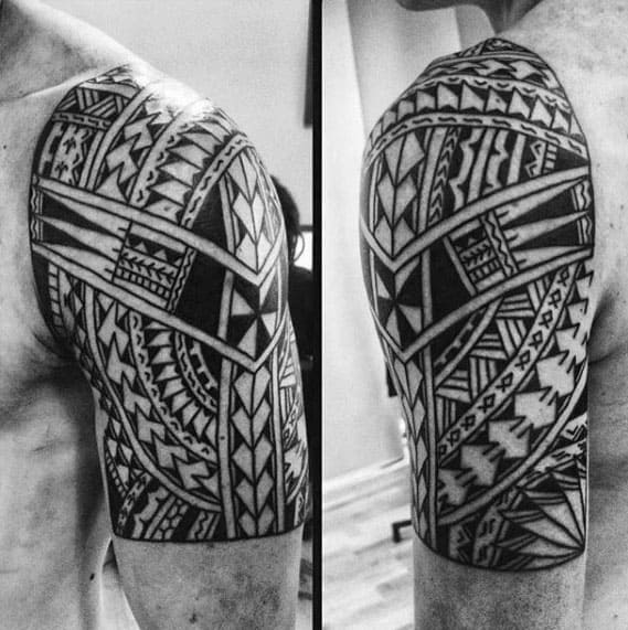 50 Polynesian Half Sleeve Tattoo Designs For Men Tribal Ideas - Get
