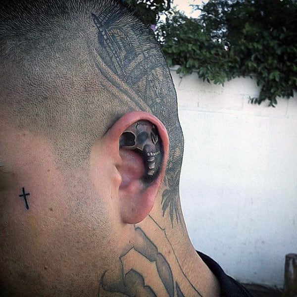 100 Ear Tattoos For Men - Inner And Outer Design Ideas