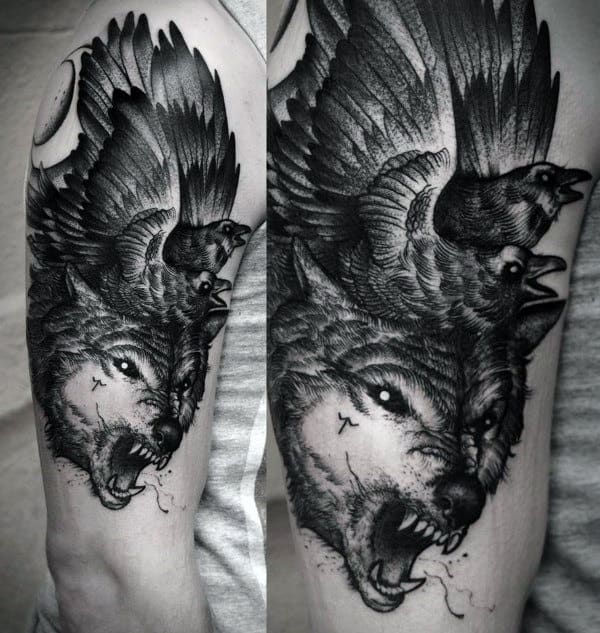 70 Wolf Tattoo Designs For Men - Masculine Idea Inspiration