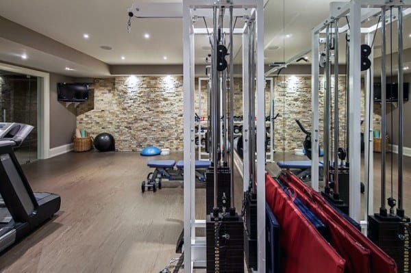 Cool Workout Fitness Home Gym Designs In Basement Of Home