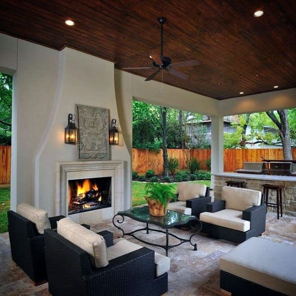 Top 60 Best Patio Fireplace Ideas - Backyard Living Space ...