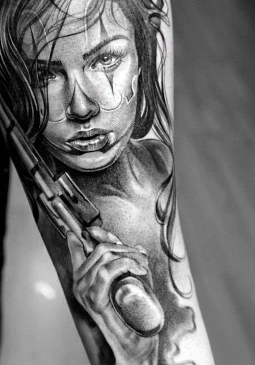 50 Gun Tattoos For Men - Explosive Bullet Design Ideas