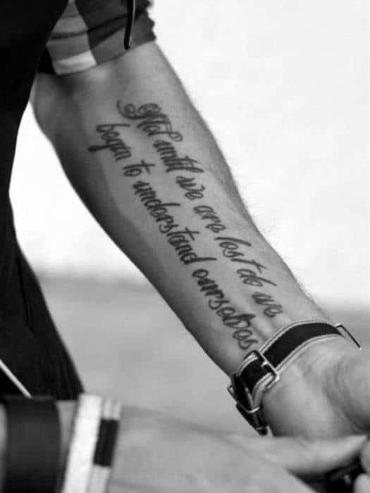 40 Forearm Quote Tattoos For Men - Worded Design Ideas