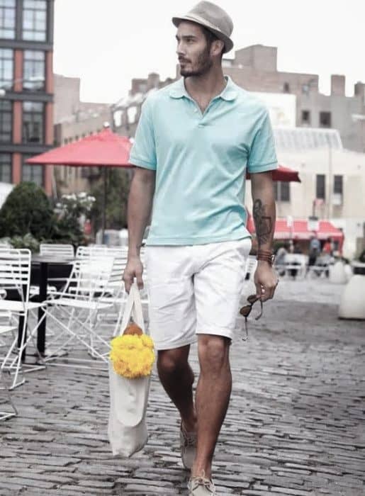 dapper how to wear mens boat shoes outfits summer style with teal polo and white shorts