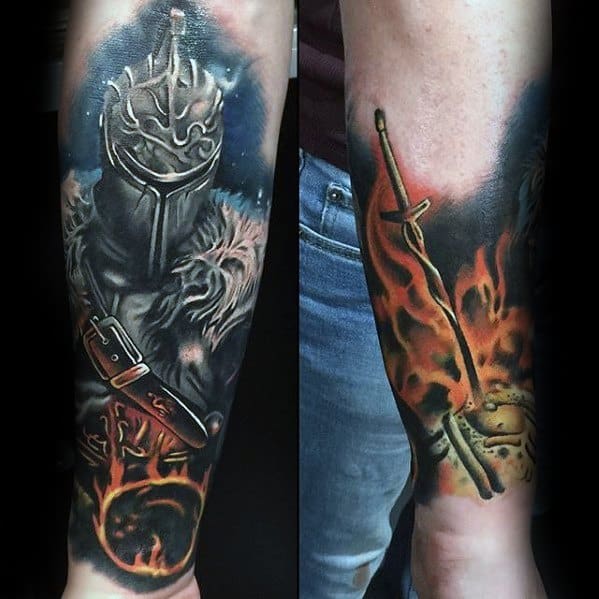 70 Dark Souls Tattoo Designs For Men Video Game Ideas