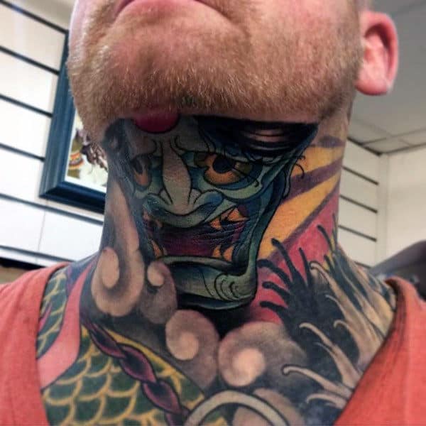 80 Throat Tattoos For Men  Cool Masculine Design Ideas