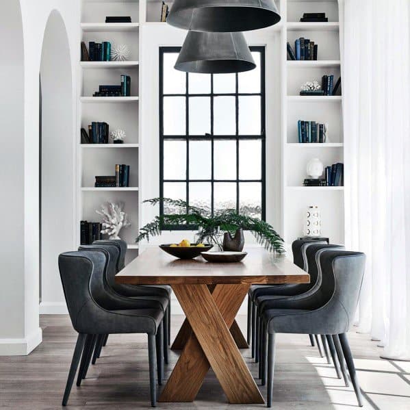 Dining Room Modern Floor To Ceiling Bookshelves Designs
